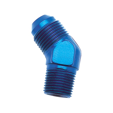 ADAPTER FITTING, -8ANX3/8NPTF BLU 45  FL TO PIPE ELB